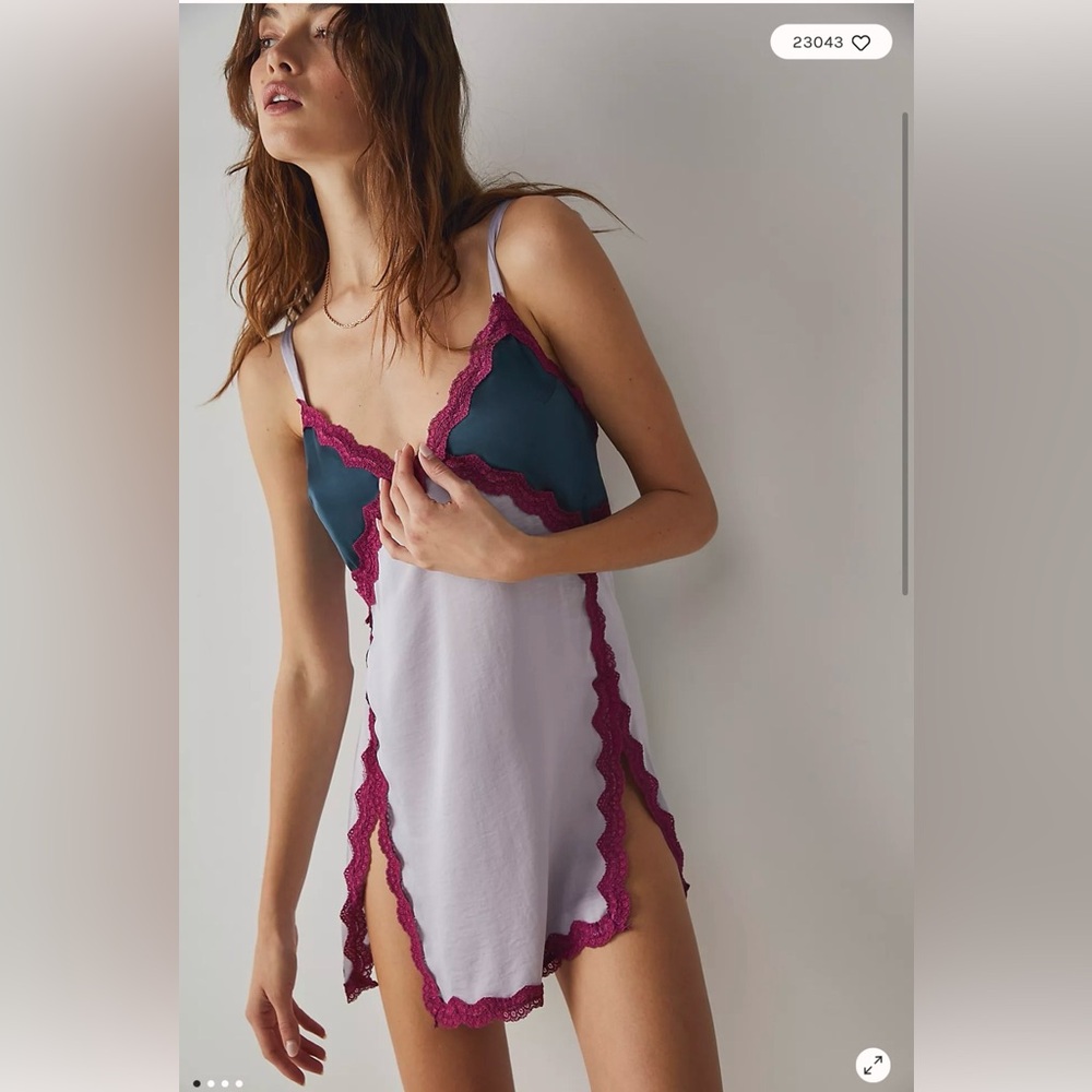 Intimately Free People On the Rise Mini Slip in Stardust. Size M.